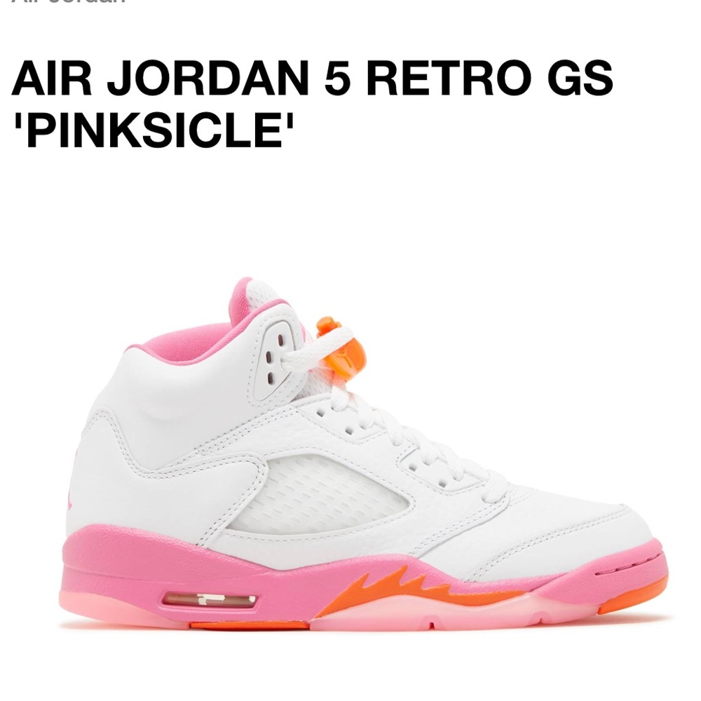 New in Box: Air Jordan Retro 5 GS Pinksicle Jordans. Pink and Orange.